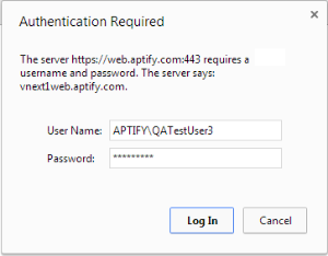 Aptify 5.5.1 Authentication Required