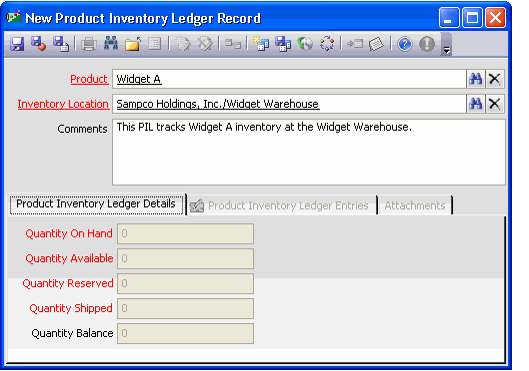 Product -Inventory -Ledger Record