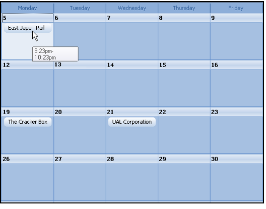 Calendar of Member Expirations View