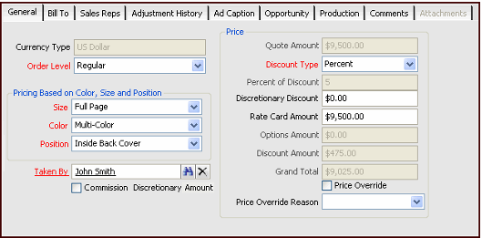 Sample Specifying Insertion Order Pricing Information