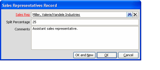 Sales Representatives Record