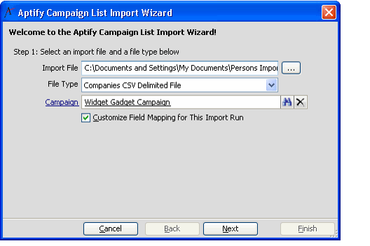 Campaign List Import Wizard