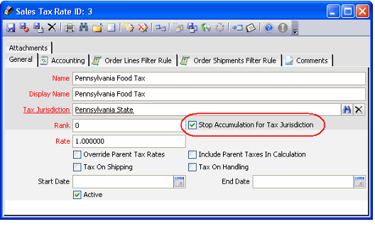 Rate With Stop Accumulation Option Selected