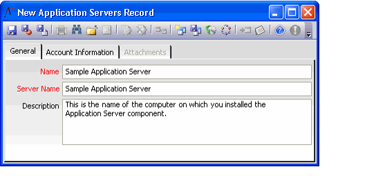 Creating Application Servers Record