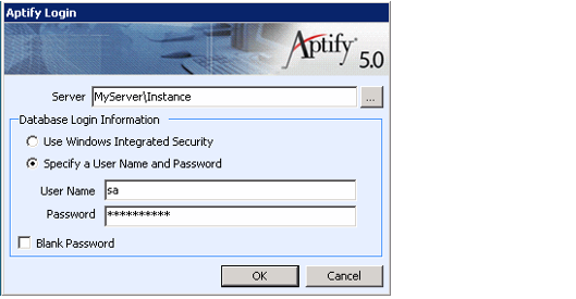 Aptify Connection Dialog