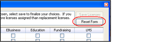 Reset Form Option