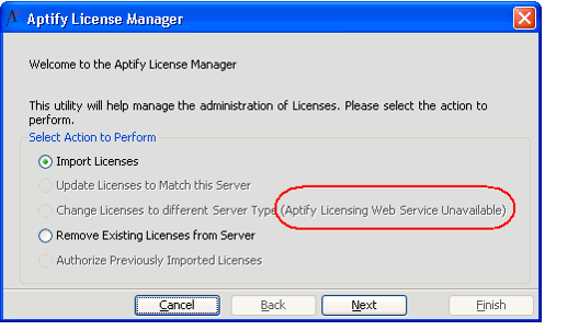Aptify Licensing Web Service Unavailable