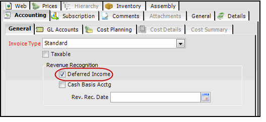 Subscription Product Using Deferred Income