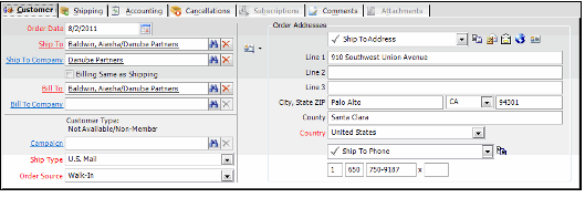 Customer Fields Populated When Ship To Specified