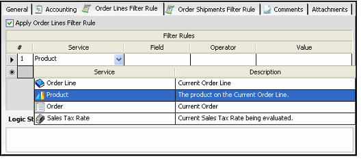Specify Filter Rule Service
