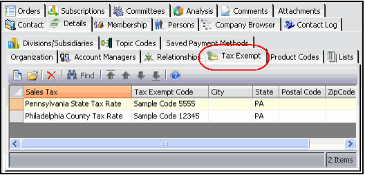 Company's Tax Exempt Tab 