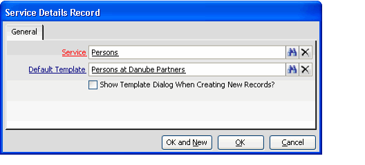 Settings to Display Default Template for Service