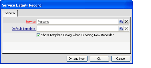 Settings to Display Dialog for Service