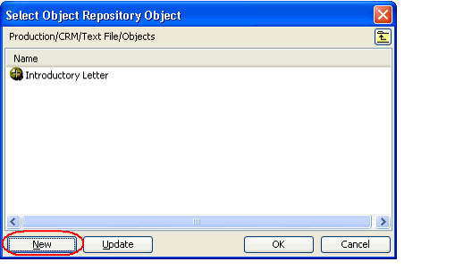 Select Object Repository Object Dialog