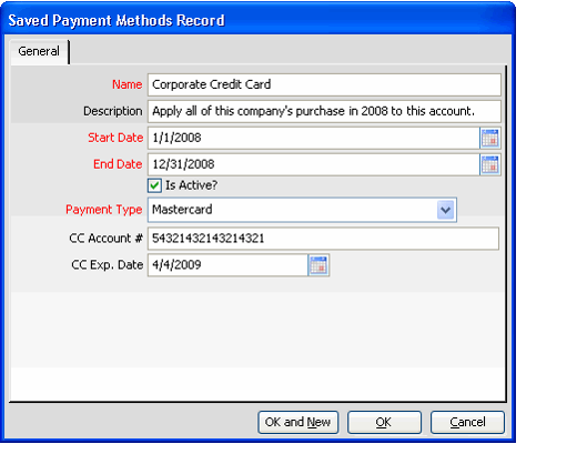 Saved -Payment -Methods Record
