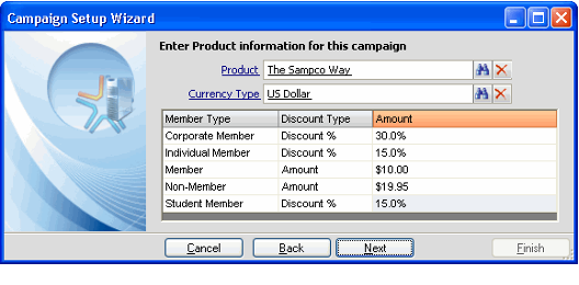 Campaign Setup Wizard Product Prompt