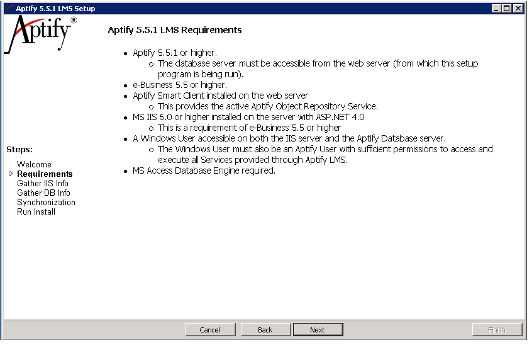 Aptify LMS Installation Requirements