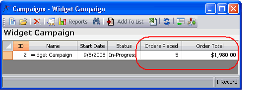 Campaigns View with -Calculated Fields
