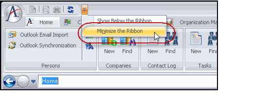 Minimize the Ribbon Option