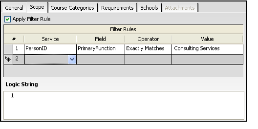 Sample Filter Rule
