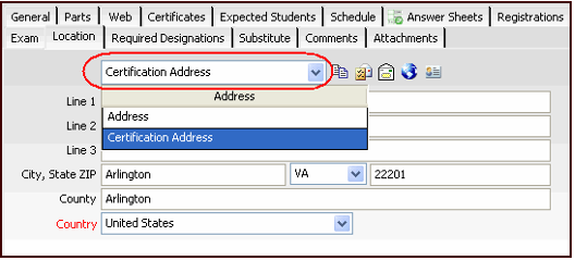 Specifying Certification Address