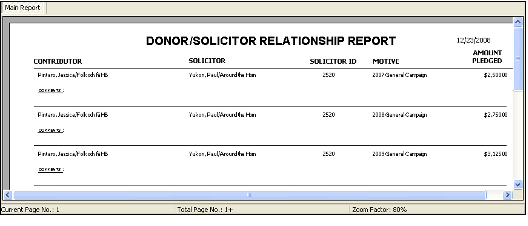 Donor Solicitor Relationship Report