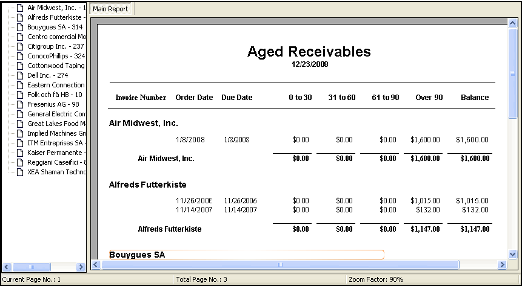 Aged Receivables II Report