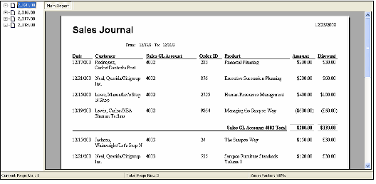 Sales Journal Report