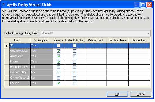 Virtual Fields Wizard