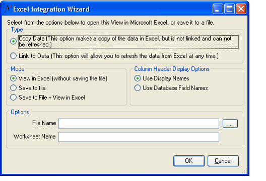 Excel Integration Wizard